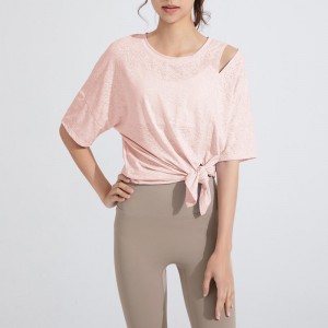 SC10262 T-shirt χαλαρή casual γυμναστήριο Γιόγκα κοντό μανίκι κορυφή γιόγκα t πουκάμισα γυμναστήριο που τρέχει στρογγυλά μπλουζάκια