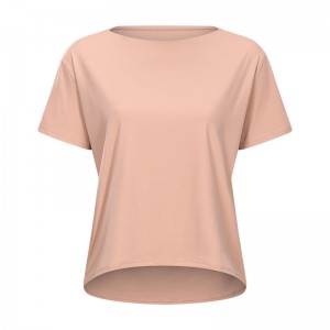 SC10266 Προσαρμοσμένο λογότυπο γιόγκα πουκάμισο πουκάμισο προπόνηση πουλόβερ γιόγκα πουκάμισο σύντομο μανίκι σπορ Yoga Workout χαλαρά Γ...