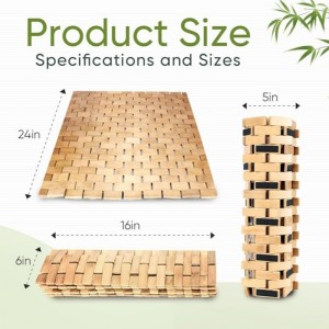 Φυσικό χαλάκι μπάνιου μπαμπού, μη-ολισθητικό χαλάκι μπαμπού, αδιάβροχο πτυσσόμενο χαλάκι ξύλου για μπανιέρα