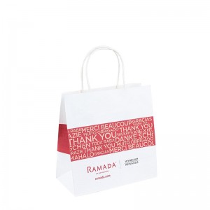 Τιμή εργοστασιακής Τιμή Custom Recyclable Kraft White Paper Bag με λαβή σχοινιού με λογότυπο αποδέχονται έθιμο