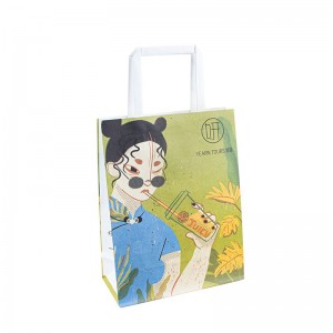 Τιμή εργοστασίου 120g ανακυκλωμένη Kraft Paper Bag Guid Shopping Packaging Kraft Papit Bag με λαβή αποδοχή Custom