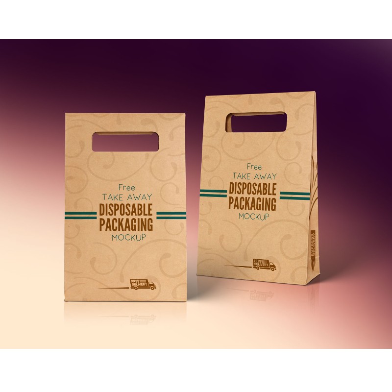 Δωρεάν τσάντα τροφίμων μίας χρήσης χαρτιού Kraft