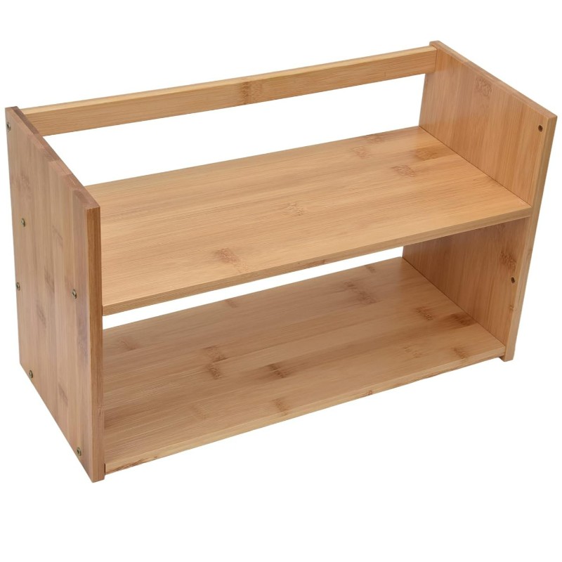 Bamboo Desk Bookshelf Storage Organizer Display Rack Rack Countertop πλατφόρμες Βιβλίου Βιβλίο Βιβλιοθήκη για το Home Office