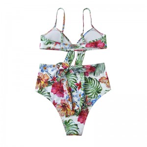 Floral Ethnic Style Strap Δύο κομμάτι μαγιό