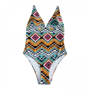 Floral National Style Wide Strap Μονά μαγιό ιδιοσυγκρασία