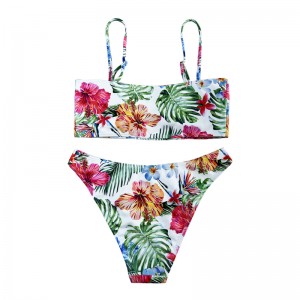 Casual Comfort Halter Ethnic Style Έντυπη μαγιό δύο τεμαχίων