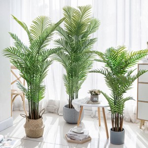 Χονδρική εργοστασιακή τιμή areca palm dypsis lutescens προσαρμόσιμο τεχνητό φοίνικα με γλάστρες