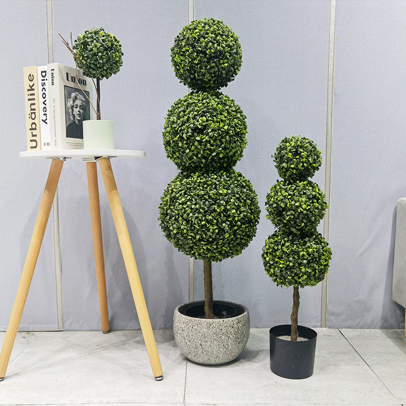 Εργοστασιακό άμεσο faux boxwood ανθεκτικό Allseason ασφαλές και αβλαβές τεχνητό γρασίδι μπάλα για τον προμηθευτή κήπου διακόσμηση γάμου