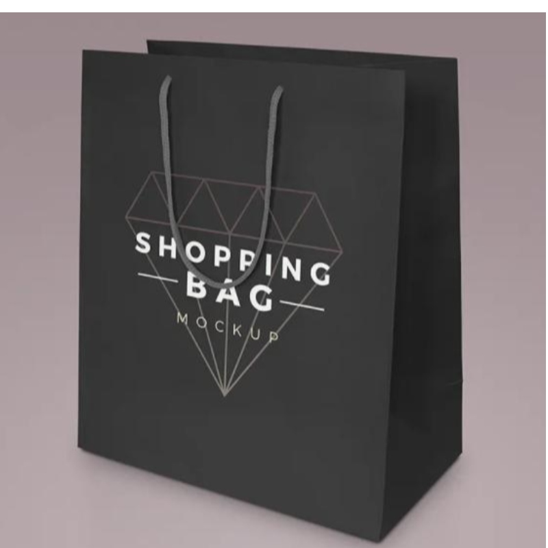 Πολυτελείς μαύρες συσκευασίες τσάντες χαρτιού τυπωμένο προσαρμοσμένο λογότυπο ρούχα αγορών δώρο κοσμήματα κρασί τσάντα κρασιού