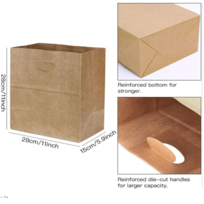 Hot Gifts Grocery Restaurant Bakery Ανακυκλώσιμη Die Cut Handle Brown China Wholesale Printed Papig Bags Custom Logo