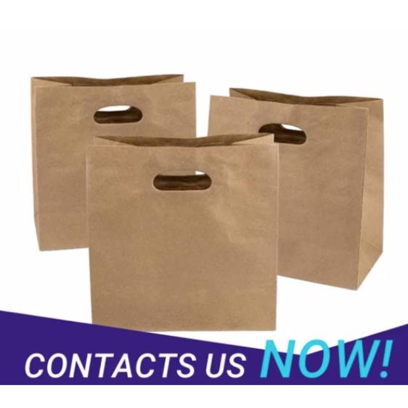 Hot Gifts Grocery Restaurant Bakery Ανακυκλώσιμη Die Cut Handle Brown China Wholesale Printed Papig Bags Custom Logo
