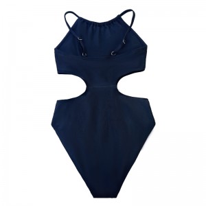 Στερεό χρώμα κοίλη μέση σέξι λεπτό-fit ruffle άνετο μαγιό ενός τεμαχίου