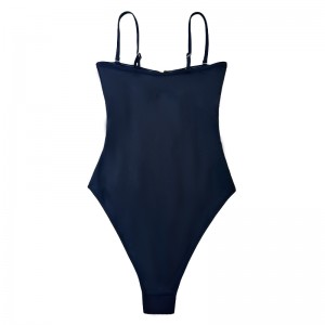 Στερεό χρώμα Hollowed Out S-Buckle Strap Swimsuit