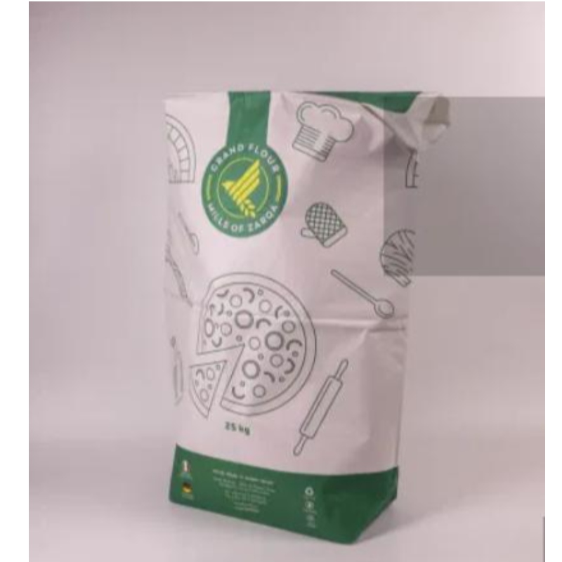 Πολυστρωματικά kraft χαρτί σιτάρι αρτοποιείο maida αλεύρι τσάντα τσάντα μεγέθους 25kg