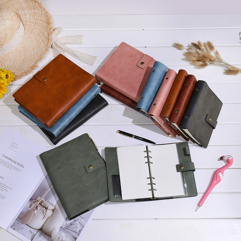 Δερμάτινο ημερολόγιο επαναπληροφορικό σημειωματάριο σπειροειδές περιοδικό Binder Portfolio- A5&A6