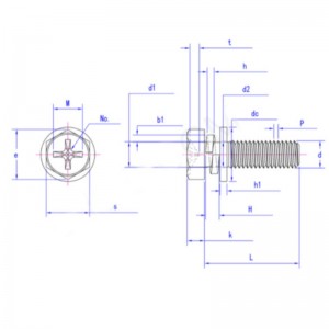 μπουλόνι εξάγωνης κεφαλής με εγκάρσια εσοχή με εσοχή και ελατηριωτή ροδέλα