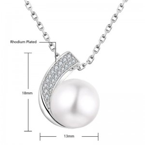 Ασήμι 925 Hongde με διαμάντια και μαργαριτάρια δαχτυλίδι&Κολιέ Προσαρμοσμένο Σετ δαχτυλίδι κολιέ