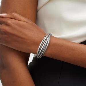 Hongde Classic απλό multi-στρώμα ασήμι-Επιχρυσωμένο ανοιχτό βραχιόλι