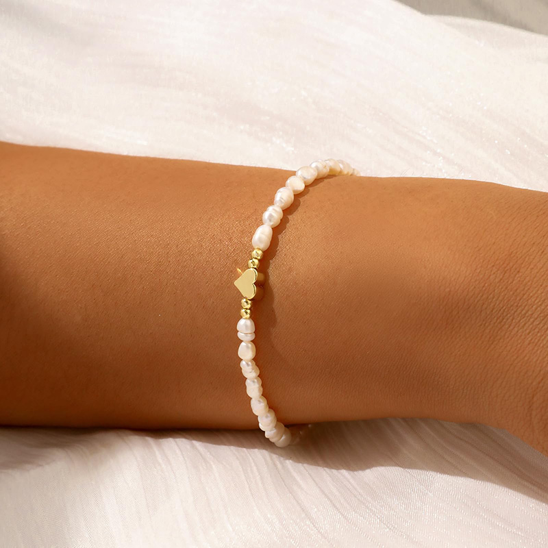 Χρυσός 14 καρατίων Hongde-Plated Pearl Heart Βραχιόλι Pearls of the Heart βραχιόλι