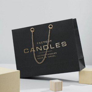 Χάρτινη τσάντα Luxe Μαύρη Αλυσίδα