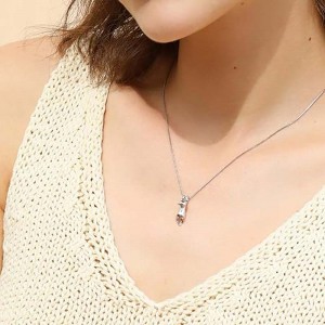 Ασημένιο κολιέ γούρι για γάτα S.Leaf Ασημένια γάτα για γυναίκες Κοσμήματα γάτας για γυναίκες Αξεσουάρ γάτας για γυναίκες Cat Mom Lover Lady ...