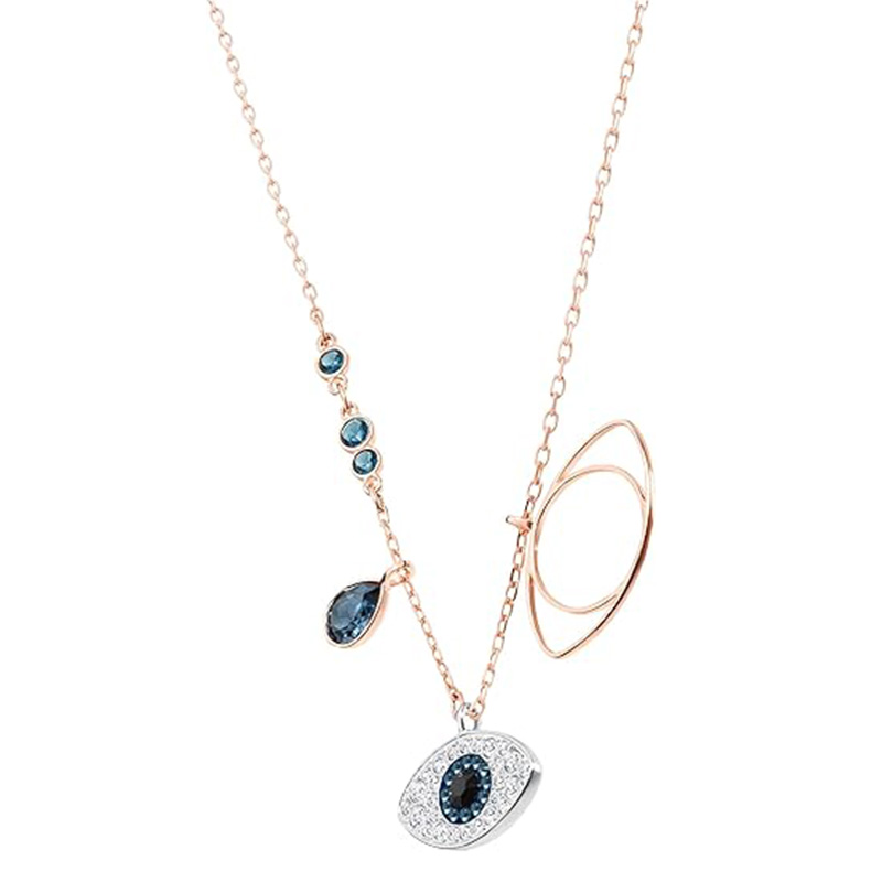 Κολιέ με κρεμαστό κόσμημα Radiant Guardian Evil Eye με μπλε τόνους ζιργκόν Ένα σύμβολο κομψότητας, προστασίας και διαχρονικού στυλ
