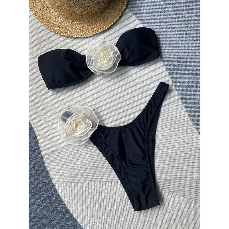 2025 Νέο Ευρωπαϊκό και Αμερικανικό Hot Girl Bikini με τρία - Διασδιάστατα λουλούδια. Σταυρός - Καλύτερα σύνορα - Πώληση σέξι δύο - Μαγιό μαγιό με παντελόνι τρίγωνου 8863 Τιμή:$79,99