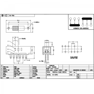 Slide Switch SS23F10 Τρεις-Διακόπτης ολίσθησης ταχύτητας για ρύθμιση θερμοκρασίας χρώματος φωτός LED και υψηλή-ταχύτητα στεγνωτήρα μαλλιών