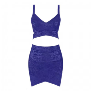 Καλοκαιρινό χρυσό τυπωμένο πλεκτό camisole, σετ φούστας τυλίγματος ισχίου