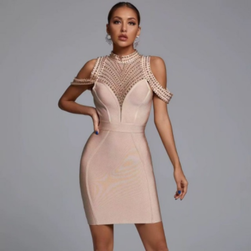 Καλοκαιρινές λωρίδες σπαγγέτι, τεμάχιο τρυπανιού στράπλες φορέματα bodycon