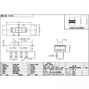 Slide Switch SS23L16, Υψηλό ρεύμα, τρία-θέση, διπλό-σειρά, 8-PIN, διακόπτης τεμαχισμού, κάθετος διακόπτης ολίσθησης για μηχανικό εξοπλισμό