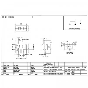 Slide Switch SS12D07 για μικρές οικιακές συσκευές, 2-ταχύπλοο μονό-σειρά 3-Pin Horizontal, ζώνη κατακόρυφο
